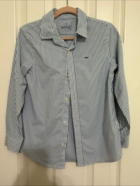 Vineyard Vines Blue and White Vertical Stripe Button-Down Shirt